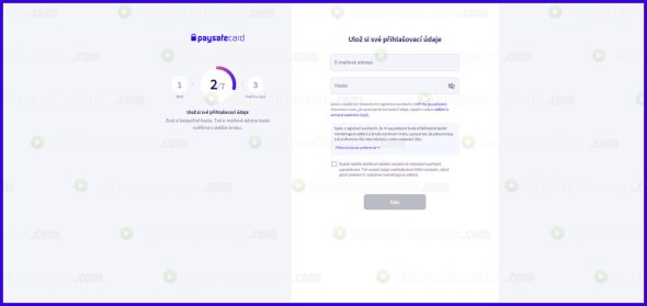 Nastavení e-mailu a hesla pro paysafecard účet