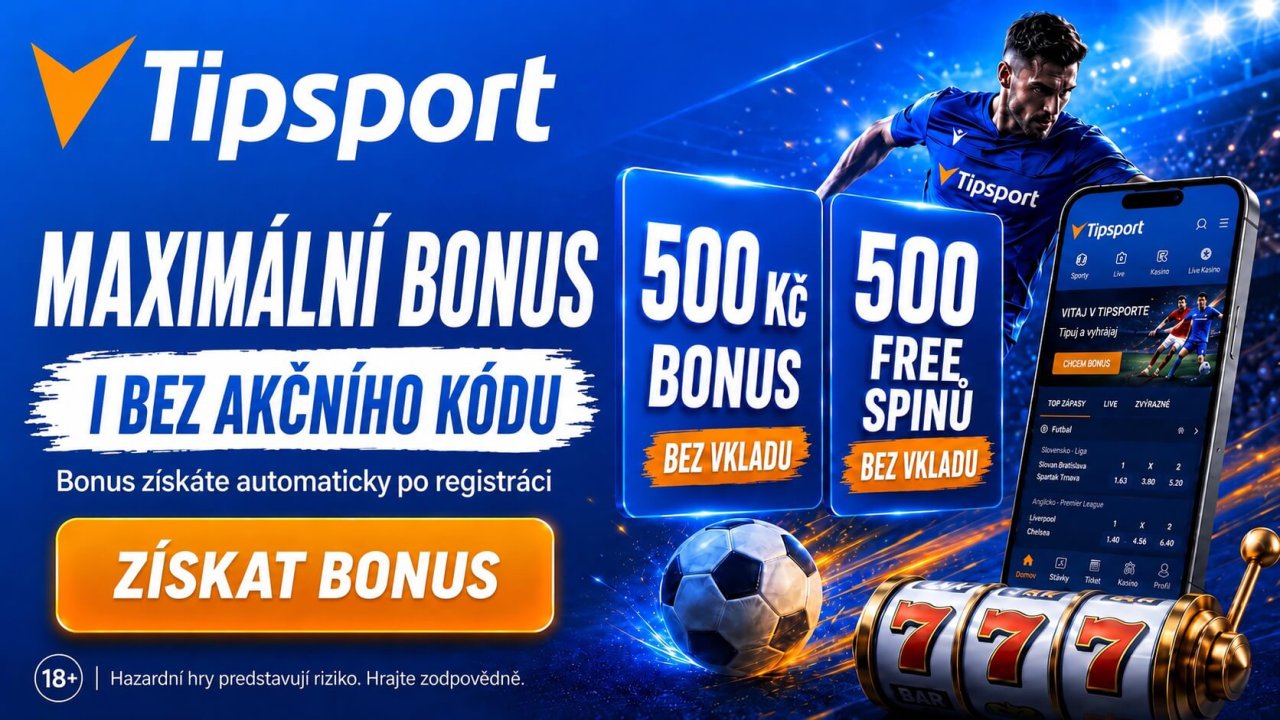 Nejvyšší možný bonus bez vkladu 500 Kč a 500 free spinů získáte i bez promo kódu.